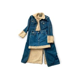 Akira Sherpa & Jean jacket/skirt Set
